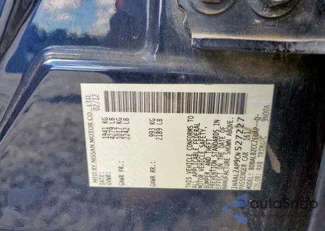 2012 Nissan Altima Base z USA, uszkodzony, nr VIN 1N4AL2AP9CN527227